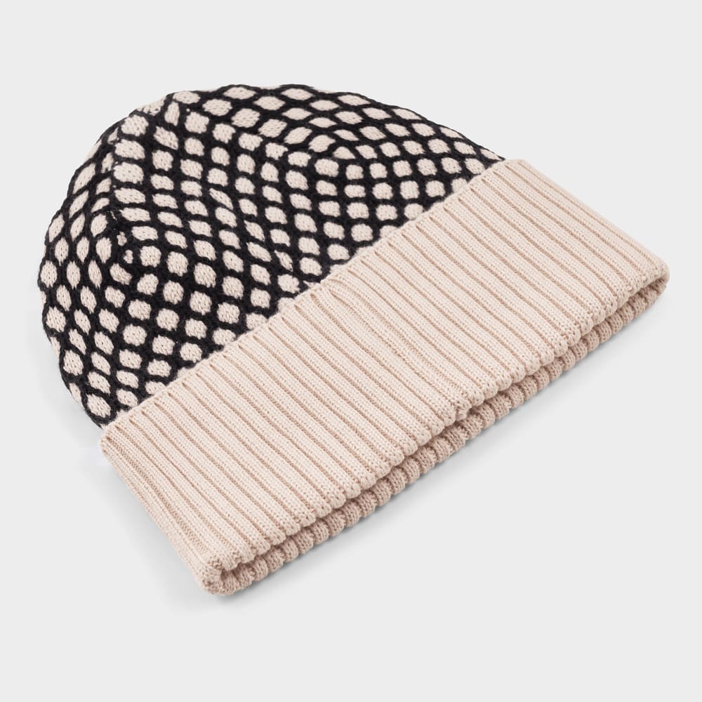 Beanie HERMAVAN black/vanilla