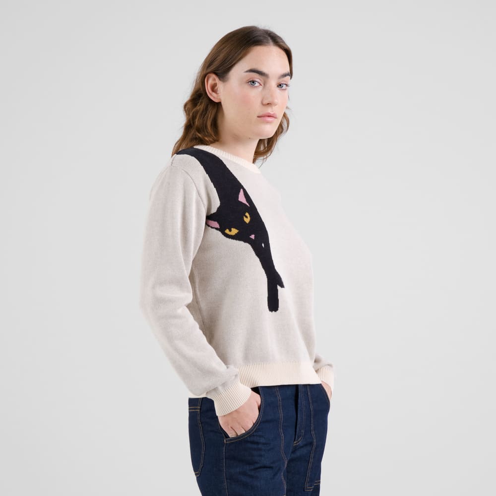 Pullover ARENDAL CAT - vanilla
