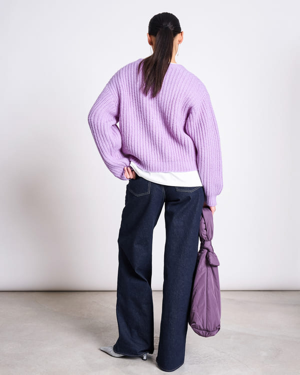 Cardigan LENA WOOLY - lavender