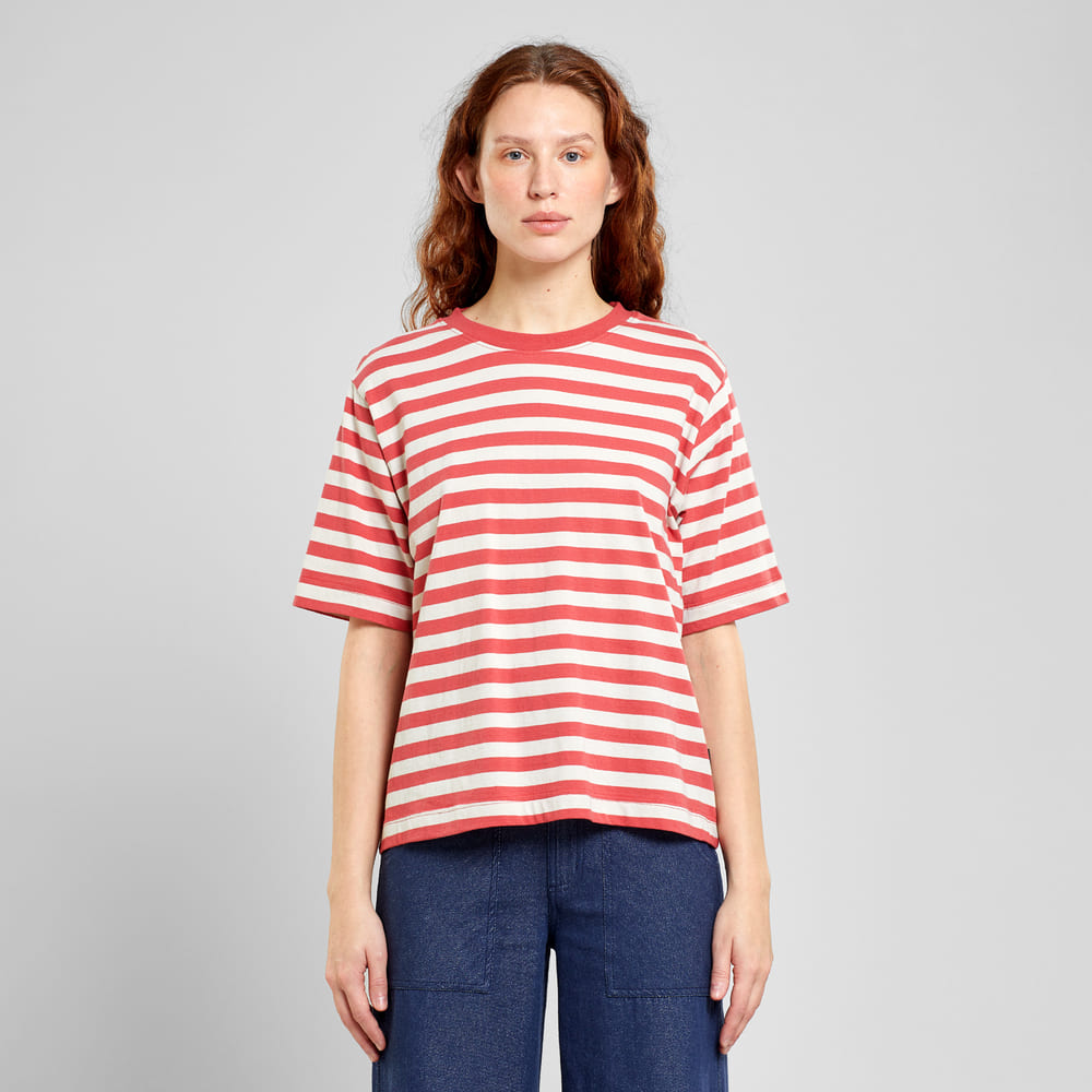 T-shirt VADSTENA - stripes red/oat
