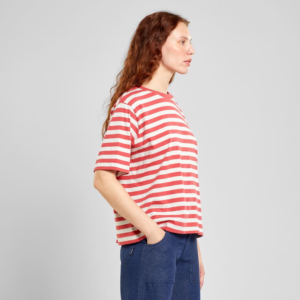T-shirt VADSTENA - stripes red/oat