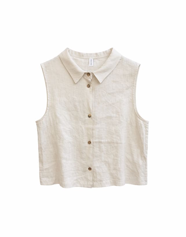 Shirt SLEEVELESS LINEN- moon