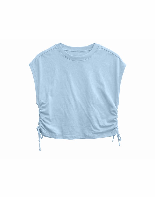 T-Shirt TIE DETAIL -foggy blue