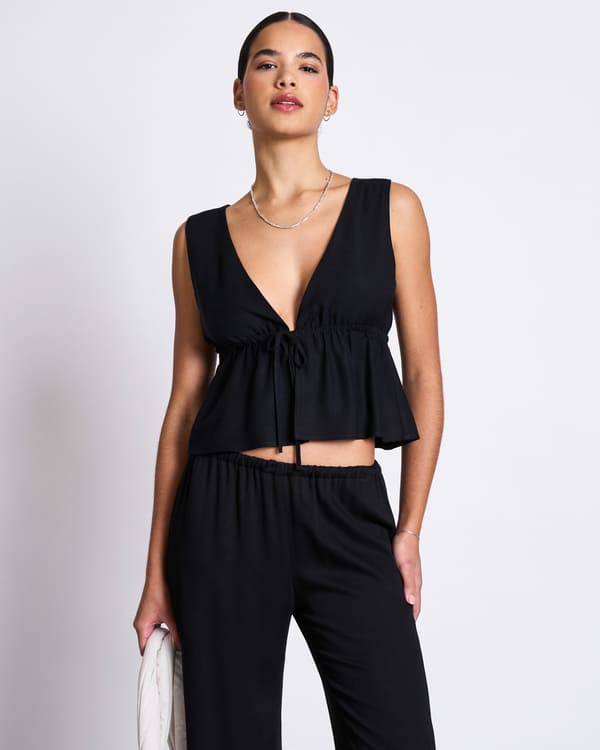 Top VESTER - black