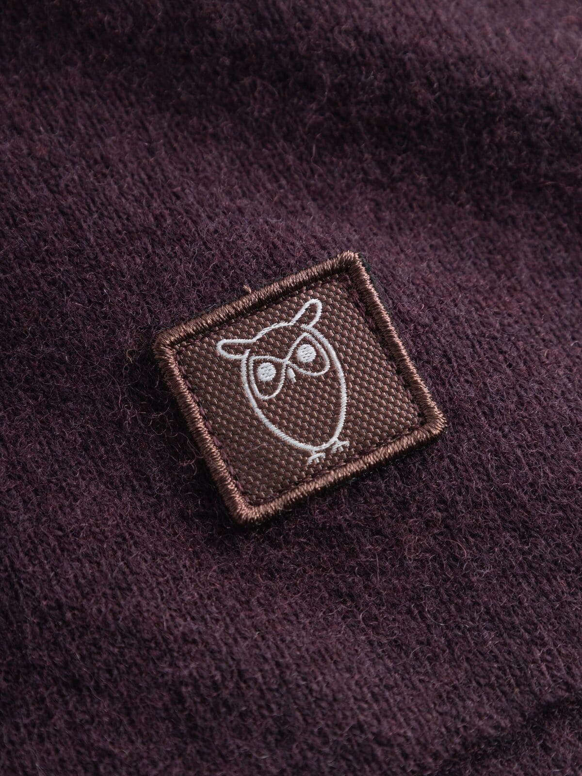 Scarf KNIT WOOL - deep mahogany