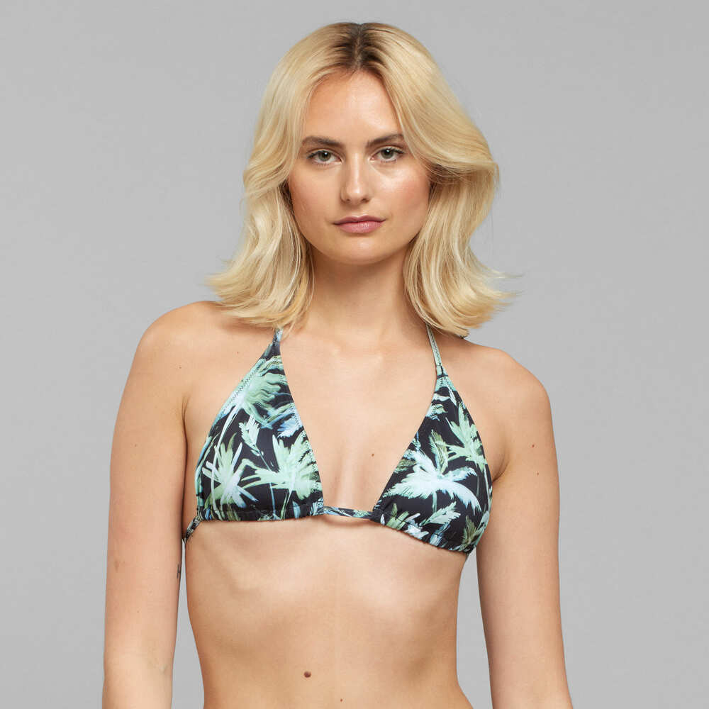 Bikini top SANDNESS - palmtrees black