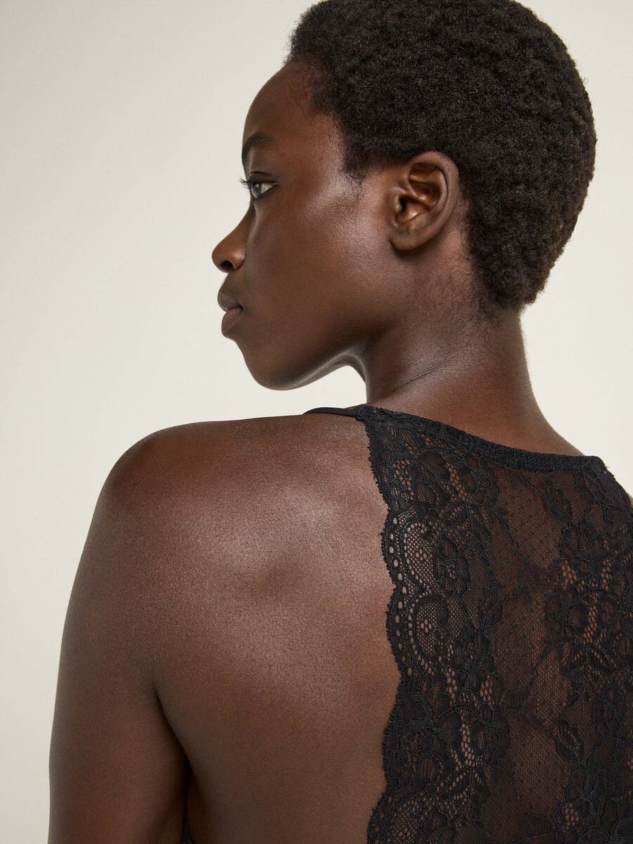 Spitzentop- black -36