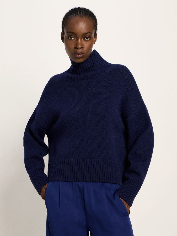 Oversized Pullover - purple blue melange