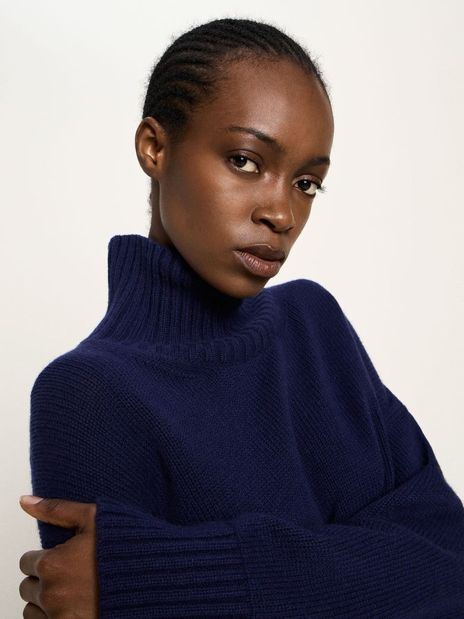 Oversized Pullover - purple blue melange