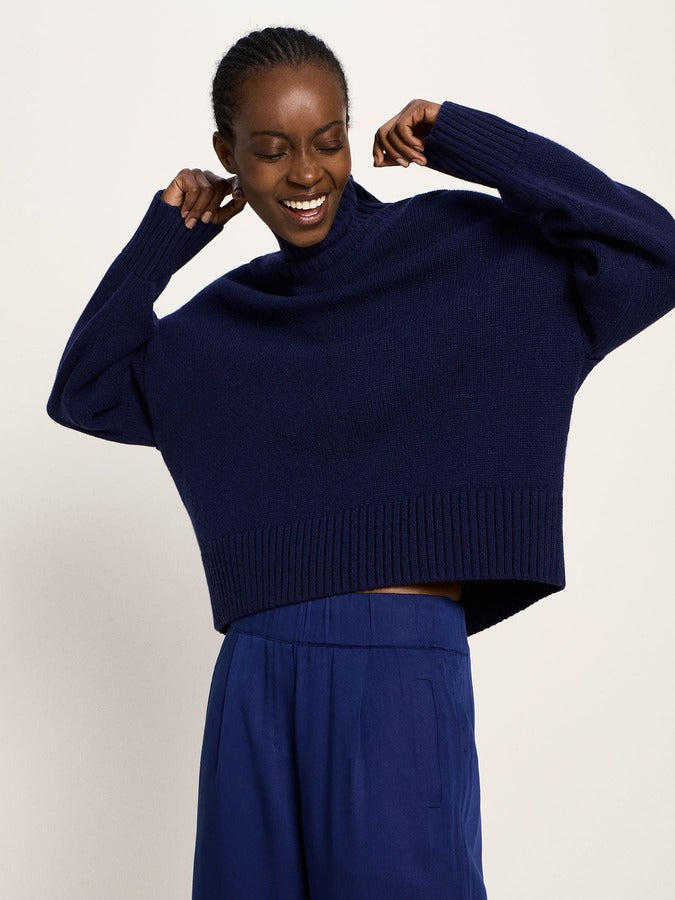 Oversized Pullover - purple blue melange