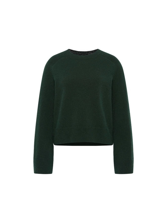 Cropped Pullover- forest melange