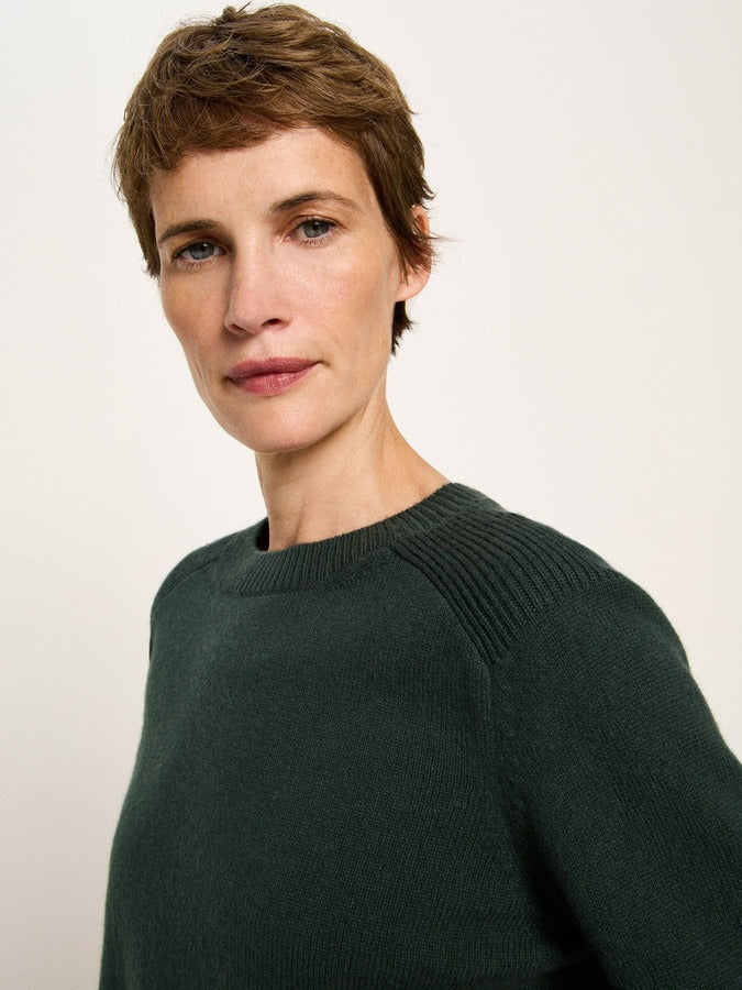 Cropped Pullover- forest melange