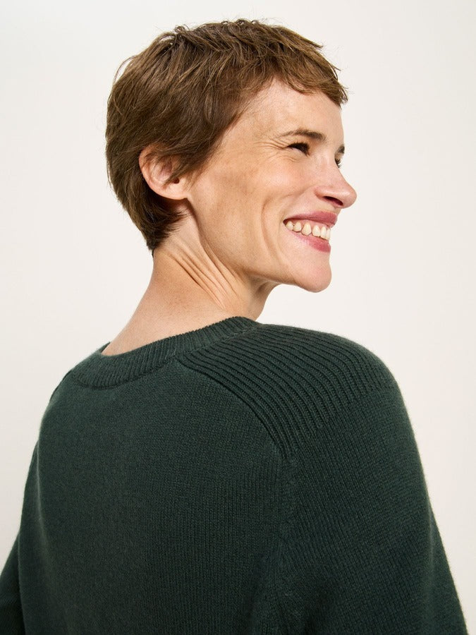 Cropped Pullover- forest melange