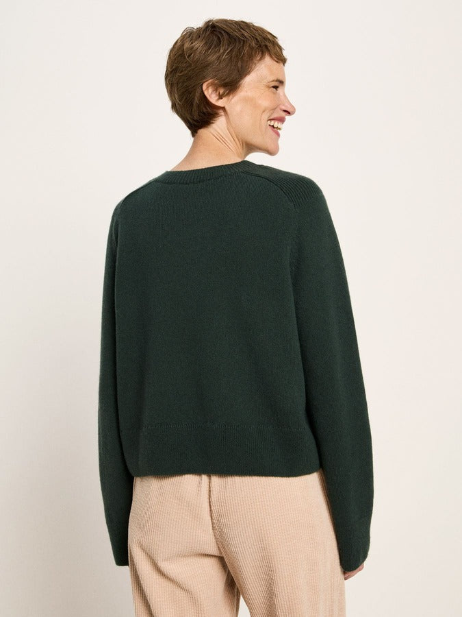 Cropped Pullover- forest melange