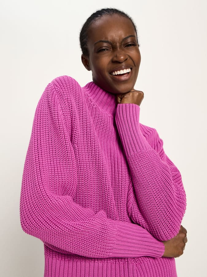 Grobstrickpullover- pink