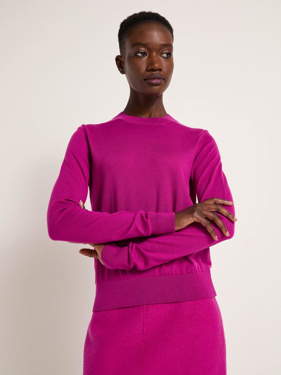 Rundhalspullover - plum