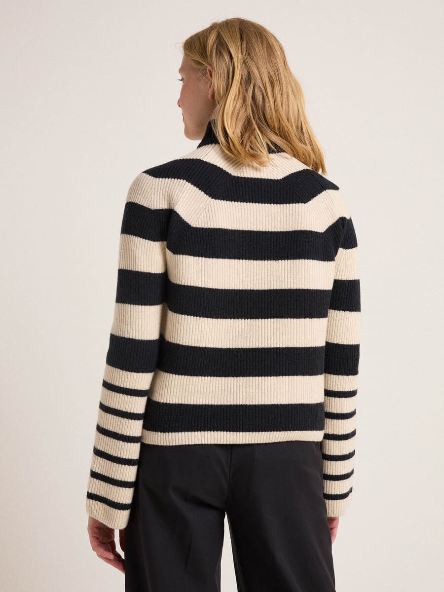 Rippenpullover - off white