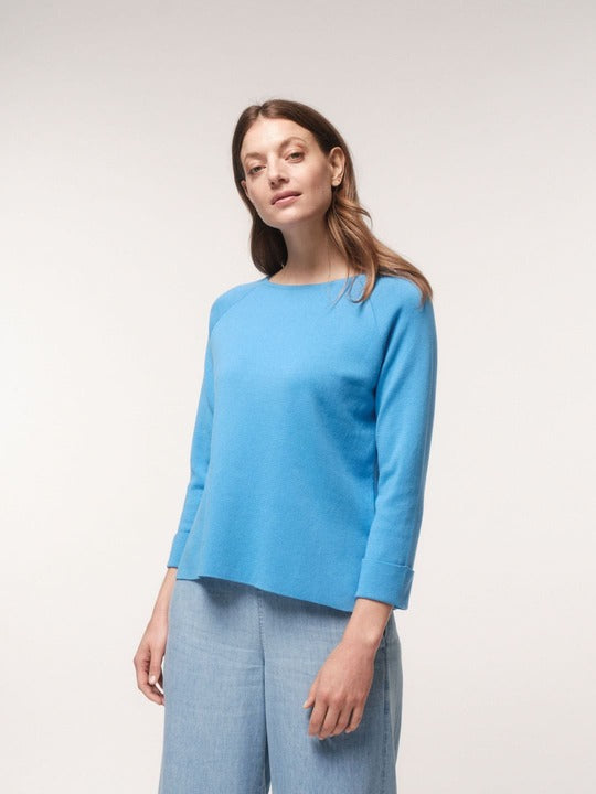 Pullover in Punto Milano - blue sea