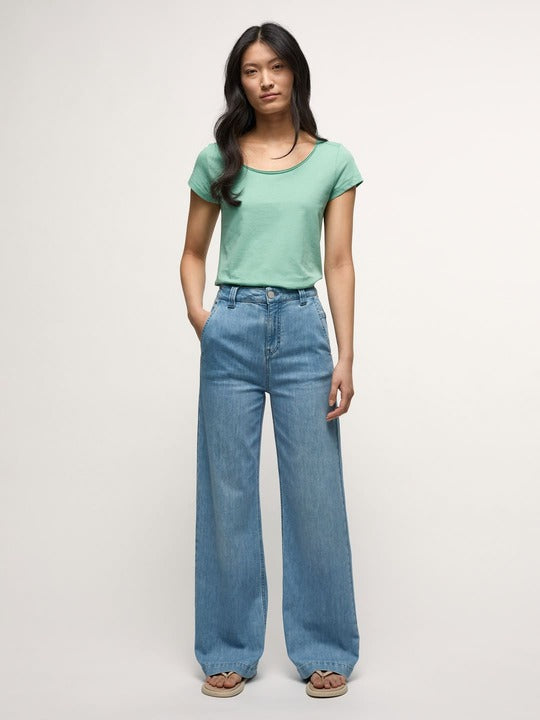 High Waist Marlenejeans - light blue denim