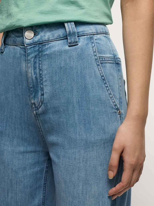 High Waist Marlenejeans - light blue denim