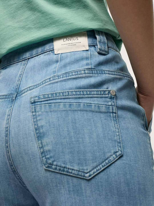 High Waist Marlenejeans - light blue denim