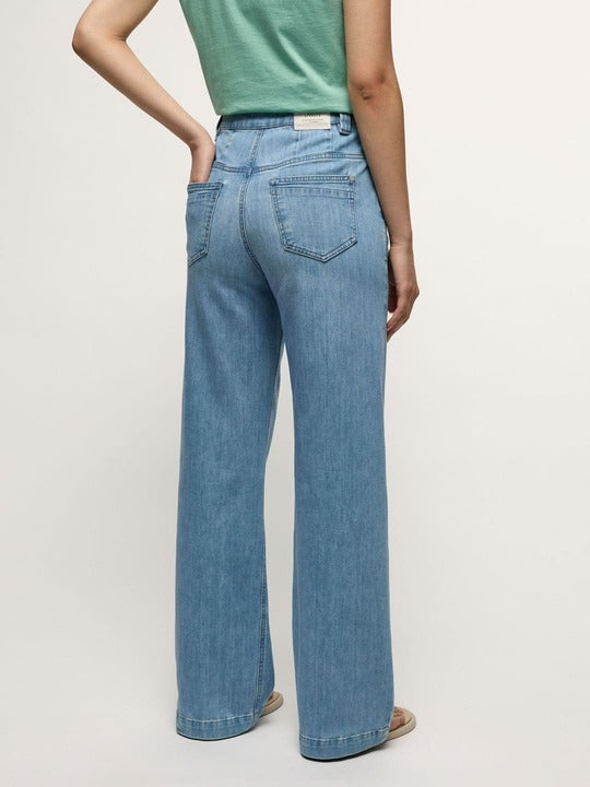 High Waist Marlenejeans - light blue denim