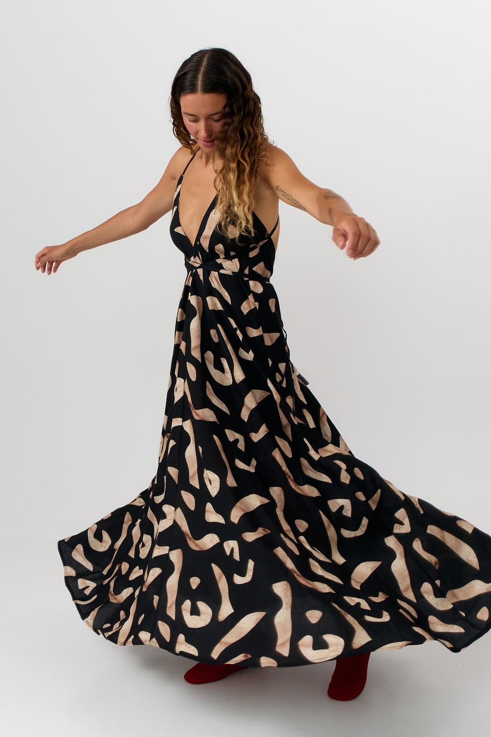 MP DRESS LONG VIS/LI - PRINT STONES