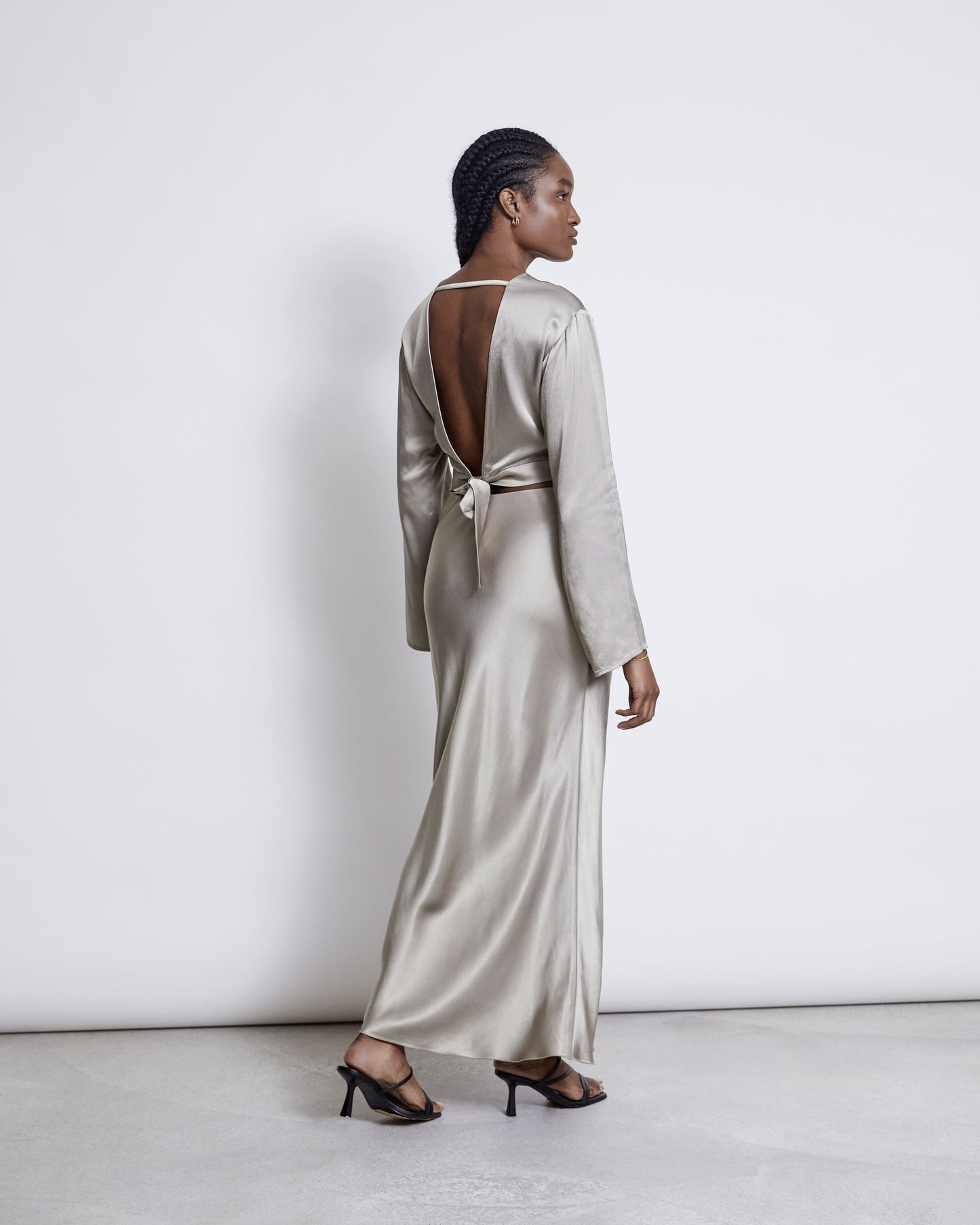 Maxi Skirt SERIN - silver grey