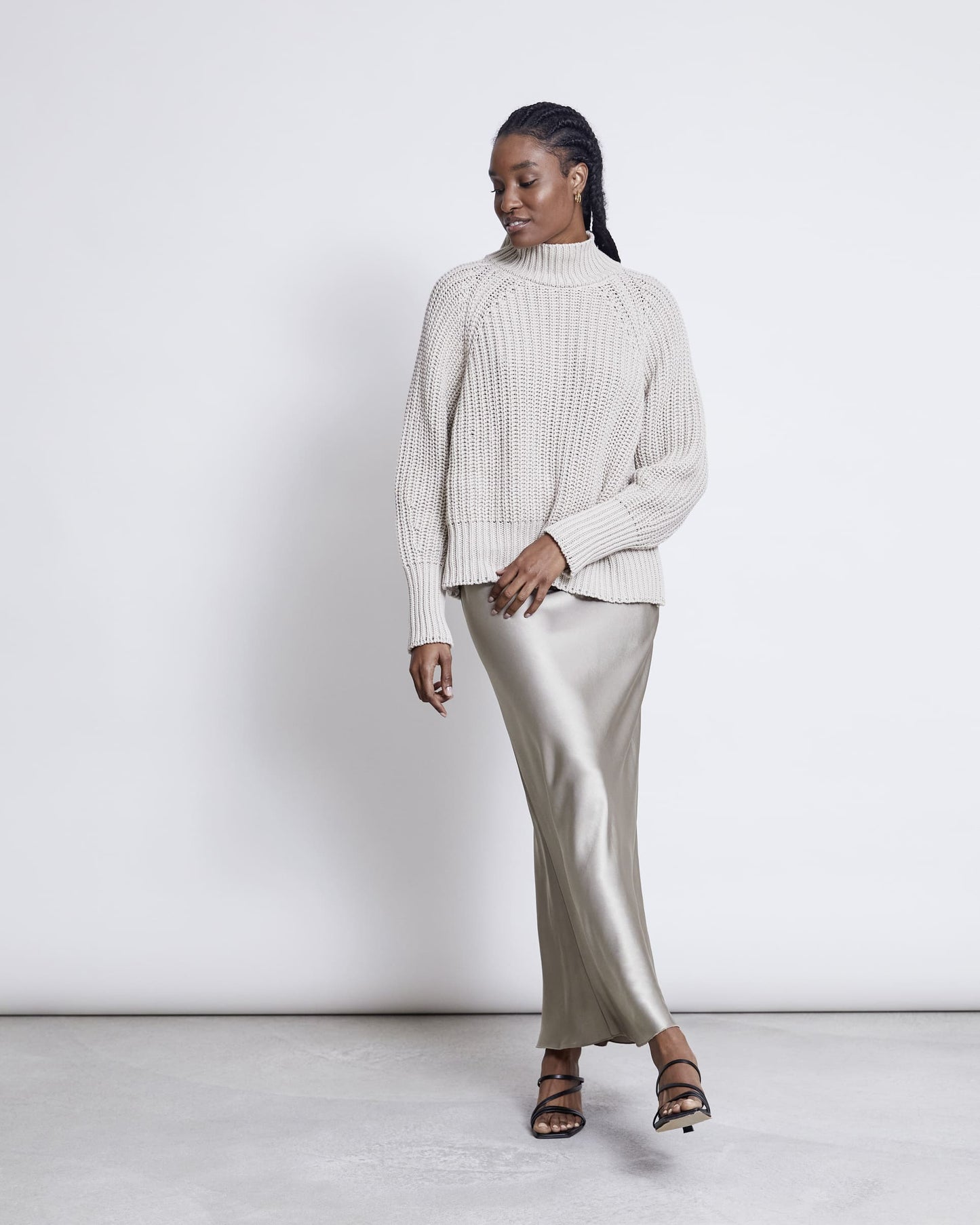 Maxi Skirt SERIN - silver grey
