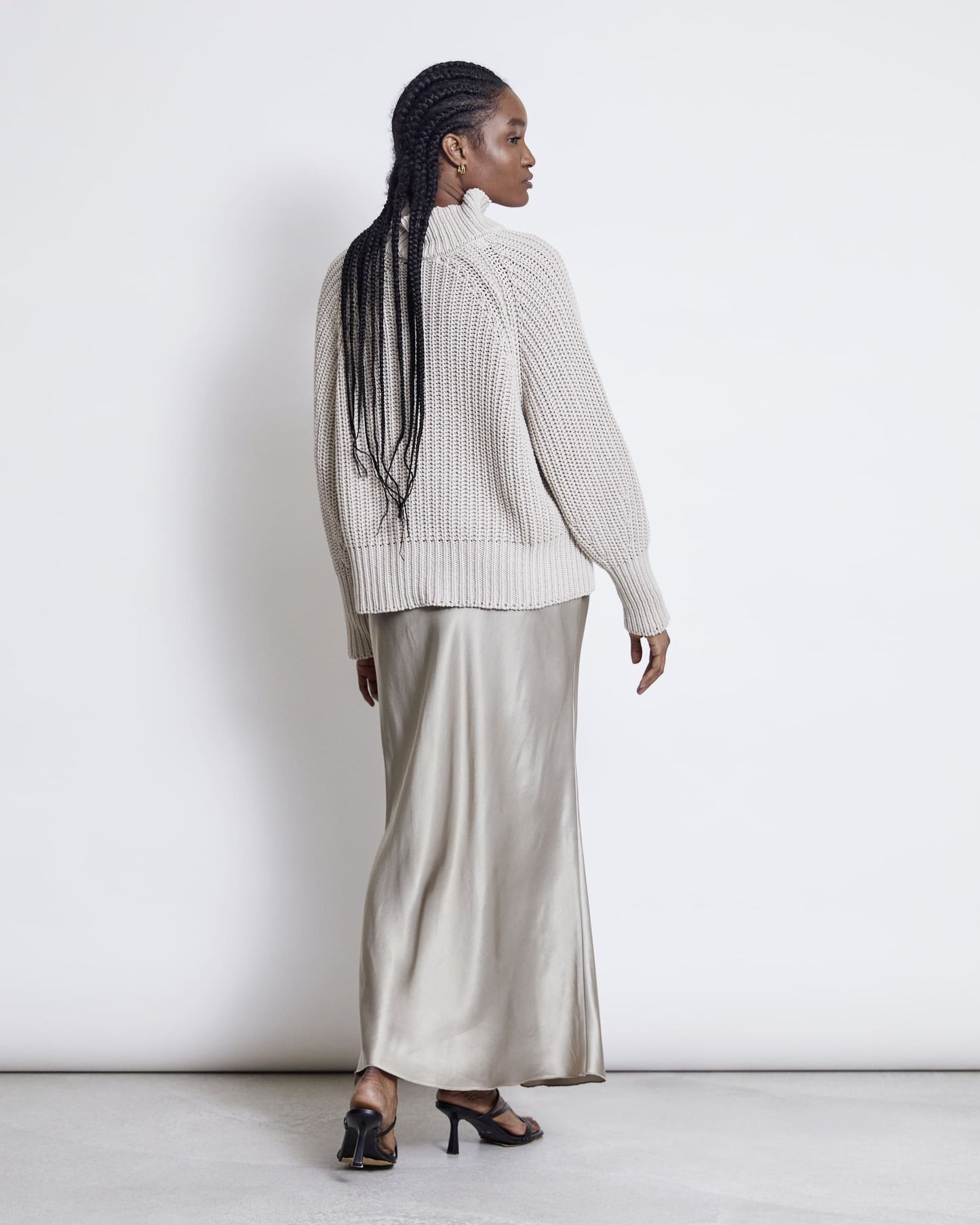 Maxi Skirt SERIN - silver grey