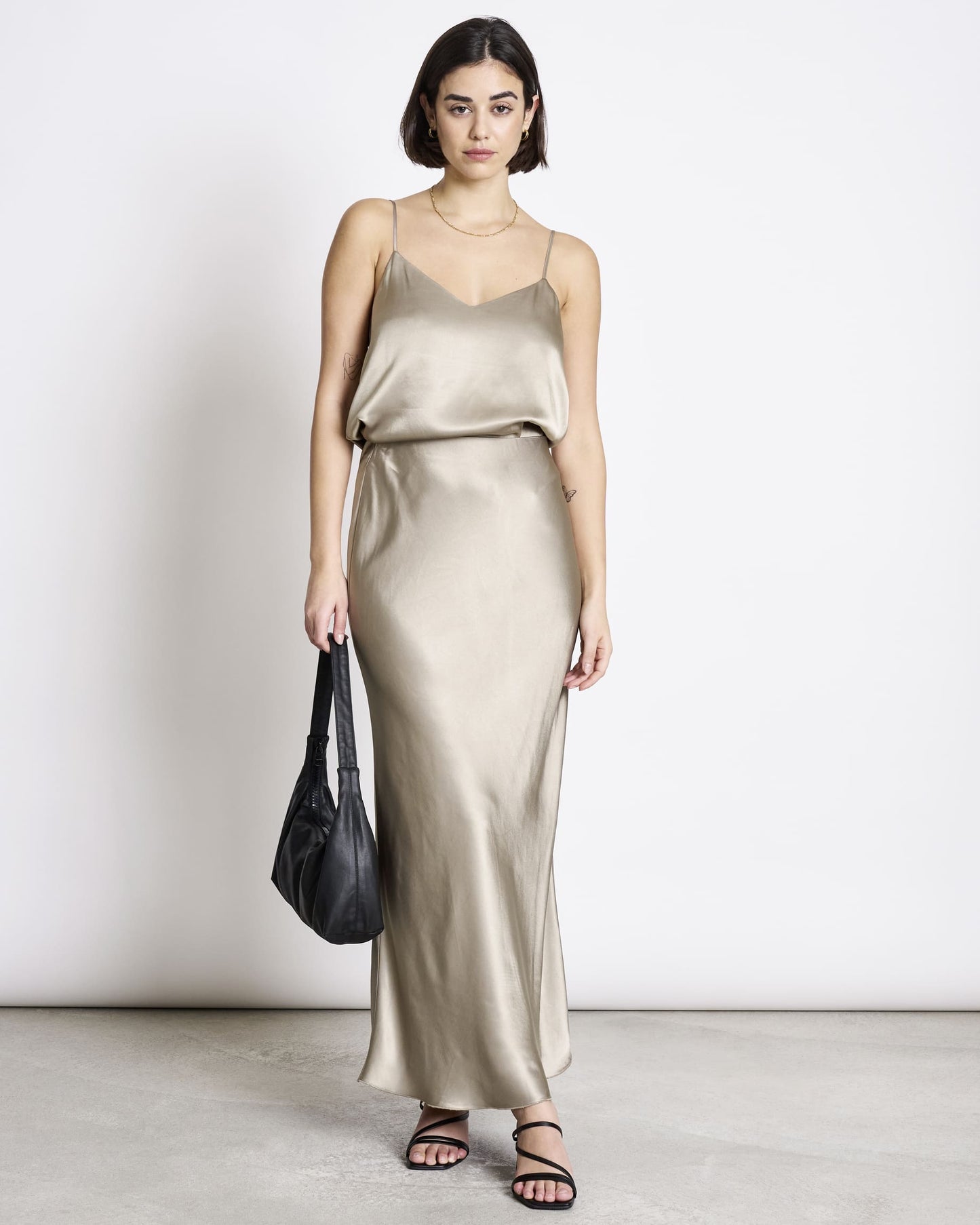 Maxi Skirt SERIN - silver grey