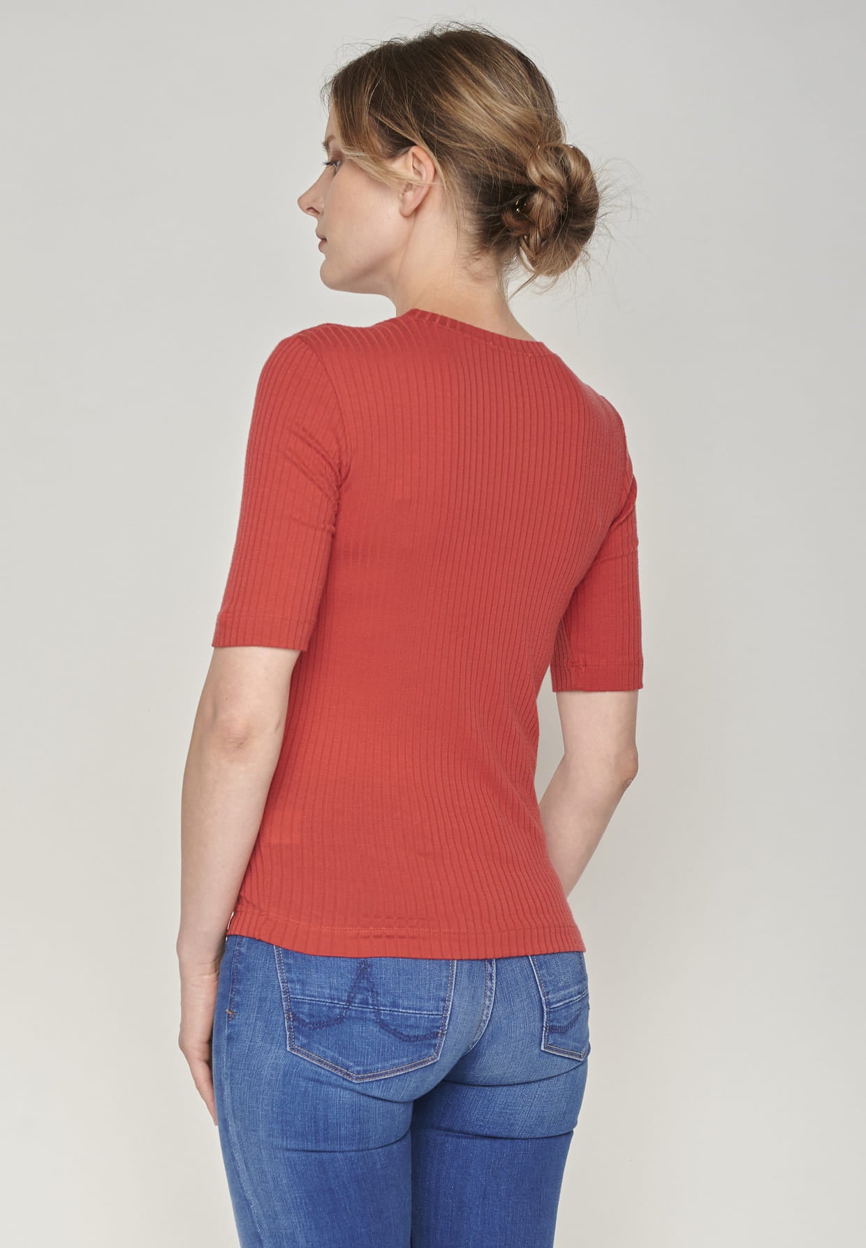 Rib Shirt LANE - carmine red