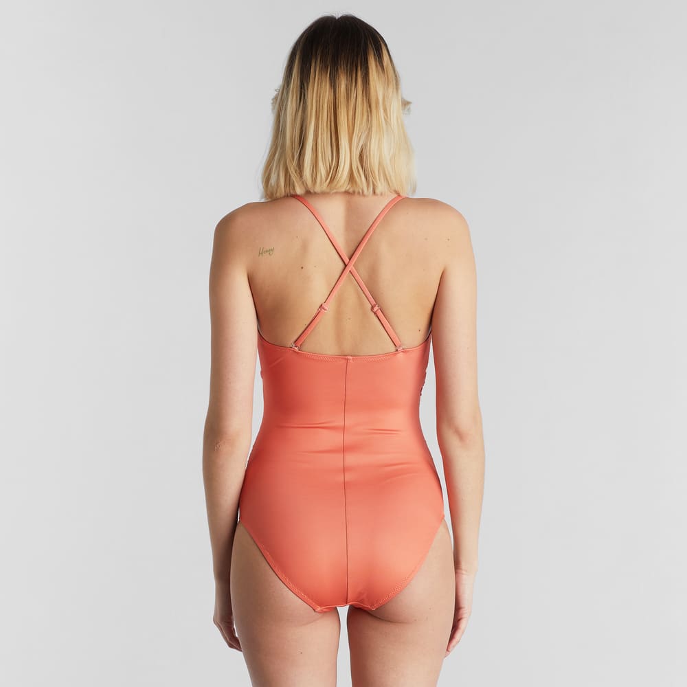 Wrap Swimsuit KLINTE - ginger red