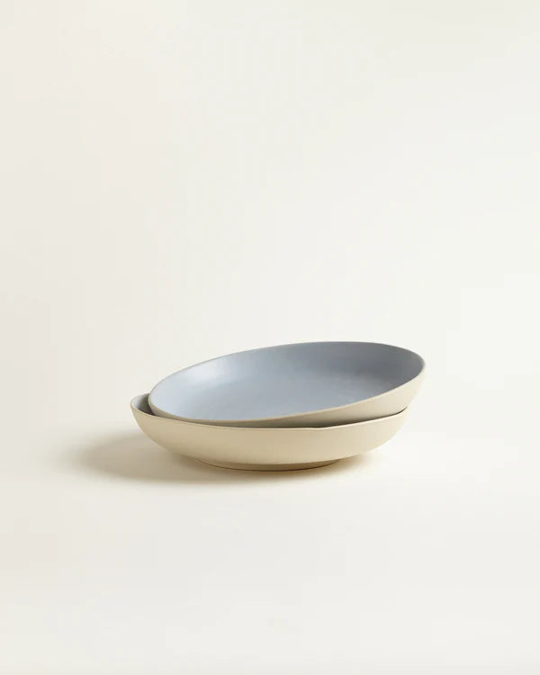 Tiefer Teller - taubenblau innen