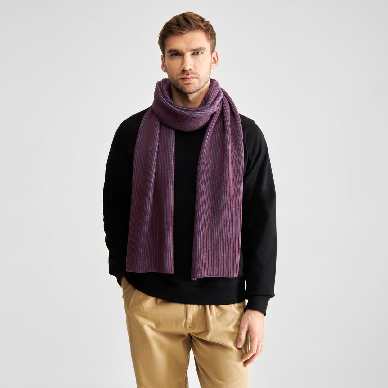 Scarf NORRFORS red/heron blue