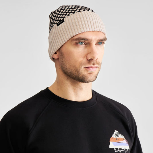 Beanie HERMAVAN black/vanilla