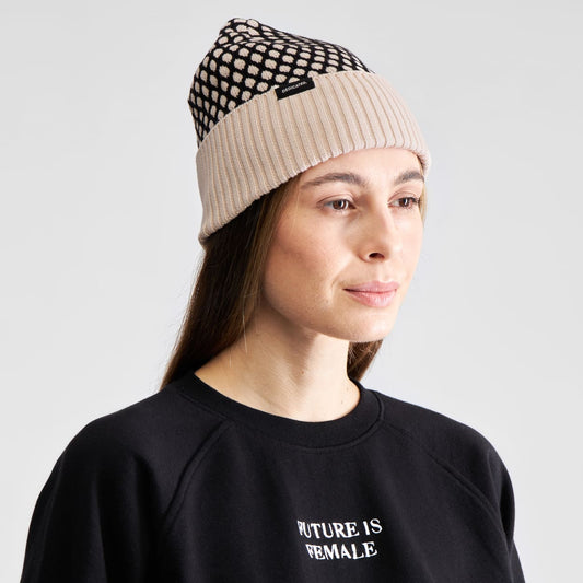 Beanie HERMAVAN black/vanilla