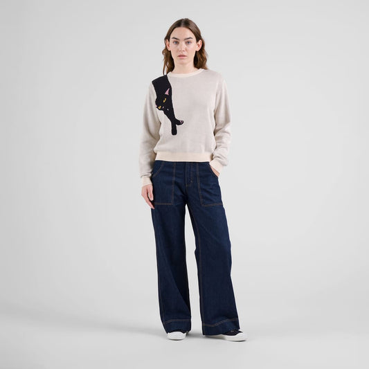 Pullover ARENDAL CAT - vanilla