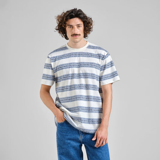 T-shirt STOCKHOLM - floral stripes blue