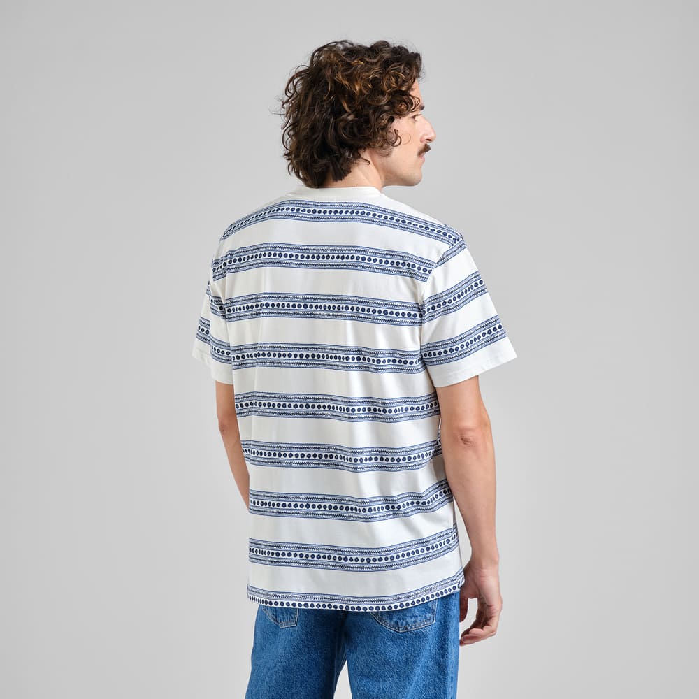 T-shirt STOCKHOLM - floral stripes blue