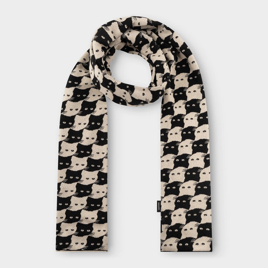 Scarf ROSSBERGA cats oat white