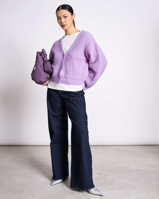 Cardigan LENA WOOLY - lavender