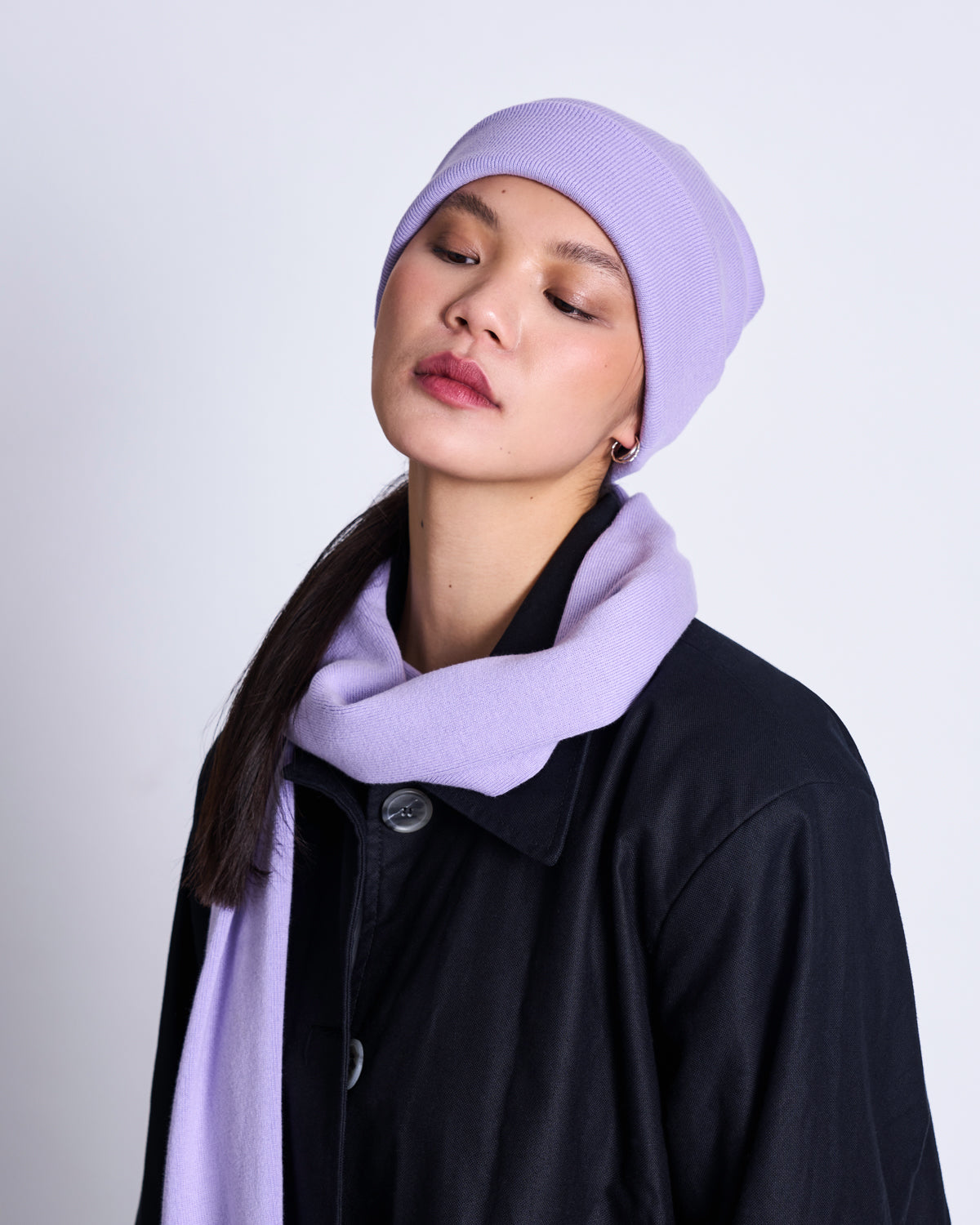 Knitted scarf STATEN - unisex - lavender