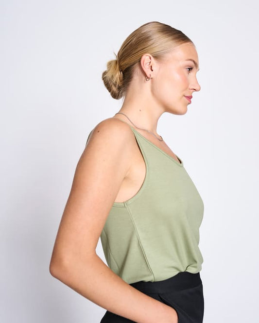 Slip Top TRIANGLE FLOW - pale olive