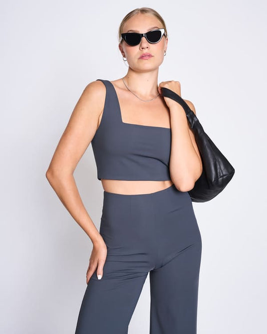 Crop Top CANCUN Neoprene - solid grey