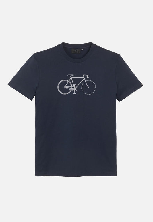 T-Shirt AGAVE BIKE LETTERS - navy