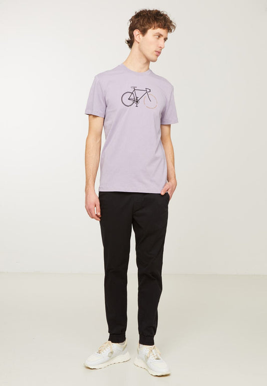 T-Shirt AGAVE BIKE LETTERS - grey lilac