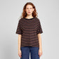 T-shirt VADSTENA - stripes black/brown
