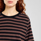 T-shirt VADSTENA - stripes black/brown