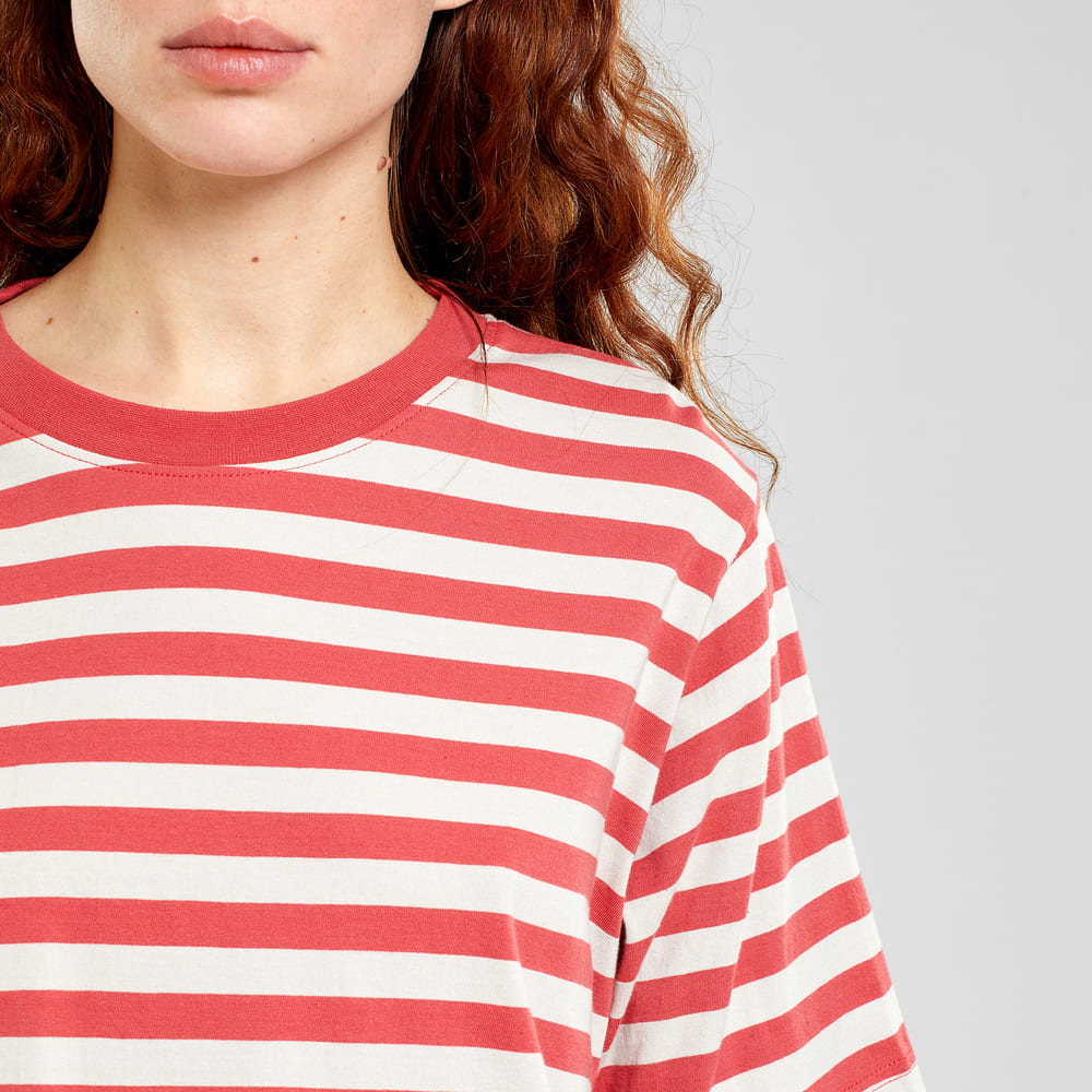 T-shirt VADSTENA - stripes red/oat